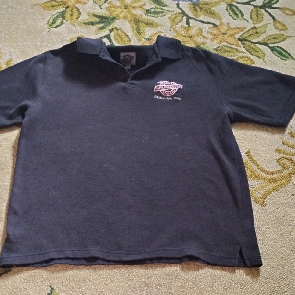 Men's Black Vintage Large Deeley Harley Davidson Canada Milwaukee 2002 Shirt